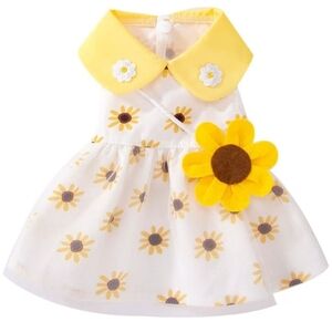 Yellow Floral Dog Dress Small Dog
